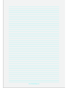 Lined Paper - Pale Gray - Narrow Cyan Lines - A4 paper