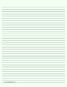 Lined Paper - Pale Green - Medium Black Lines paper