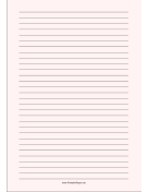 Lined Paper - Pale Red - Wide Black Lines - A4 paper