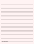 Lined Paper - Pale Red - Wide Black Lines paper
