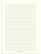 Lined Paper - Pale Yellow - Medium Black Lines - A4 paper