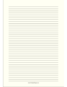 Lined Paper - Pale Yellow - Narrow Black Lines - A4 paper
