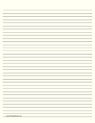 Lined Paper - Pale Yellow - Medium Black Lines paper