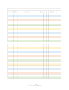 Colorful Full Page Check Register Wide Spaces paper