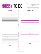 Daily Hobby To Do List paper