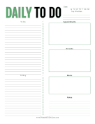 Daily To Do List paper