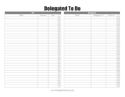 Delegation To Do List paper