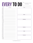 Every To Do List paper