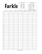 Farkle Score Sheet paper