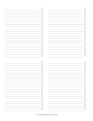 Four-Column Checklist paper