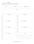 Goal Planner Weekly paper