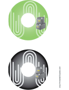 Green Black Filing Boxes Backups CD-DVD Labels paper