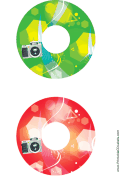 Green Red Camera Photography CD-DVD Labels paper