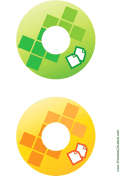 Green Yellow Documents Backups CD-DVD Labels paper