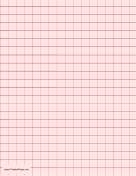 Graph Paper - Light Red - Half Inch Grid paper