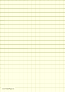 Graph Paper - Light Yellow - Half Inch Grid - A4 paper