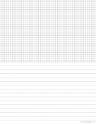 Half Wide Lined Half Graph Paper 6 Per Inch Reverse paper