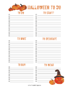 Halloween To Do paper