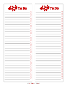 Hearts To Do List paper