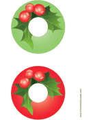 Holly Christmas CD-DVD Labels paper