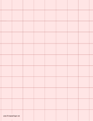Graph Paper - Light Red - One Inch Grid paper