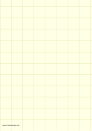 Graph Paper - Light Yellow - One Inch Grid - A4 paper