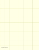 Graph Paper - Light Yellow - One Inch Grid paper