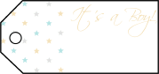 Its A Boy Stars Gift Tags paper