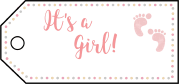 Its A Girl Footprints Gift Tags paper