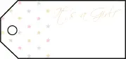 Its A Girl Stars Gift Tags paper