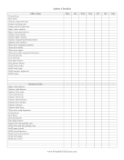 Janitor Cleaning Checklist paper