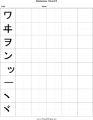 Katakana Writing Chart 9 paper