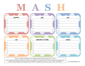 MASH Score Sheet paper