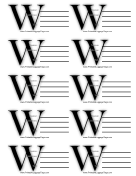 Monogram W Luggage Tag paper