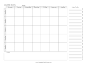 Monthly To Do By Week paper