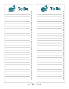 Narwhal To Do List paper
