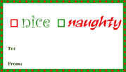 Nice Naughty Gift Tag paper