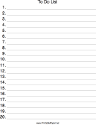 Numbered To Do List paper