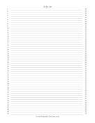 Numbered Checklist To 50 paper