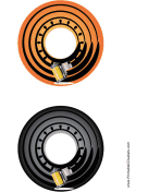 Orange Black Film Roll Photography CD-DVD Labels paper