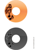 Orange Black Stripes Music CD-DVD Labels paper