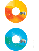 Orange Blue SLR Photography CD-DVD Labels paper