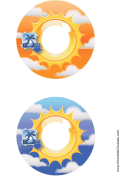 Orange Blue Sunburst Photography CD-DVD Labels paper
