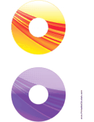 Orange Purple Strong Software CD-DVD Labels paper