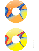 Orange Yellow Abstract Software CD-DVD Labels paper