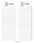 Panda To Do List paper