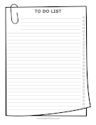 Paperclip To Do List paper