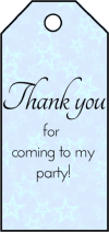 Party Favor Gift Tags Blue paper