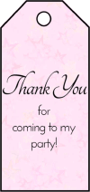 Party Favor Gift Tags Pink paper