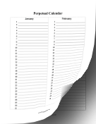 Perpetual Calendar paper